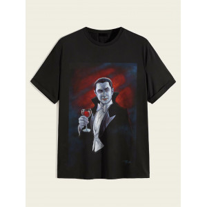Tricou Dracula cu un pahar de sânge